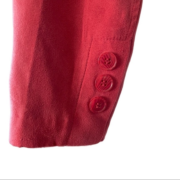 Northern Reflections red button up SOFT suede like blazer jacket - Picture 11 of 13